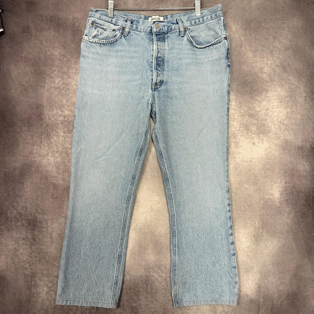 AGOLDE Jeans Women Size 31 Light Wash Mid Rise Relaxed Boot Organic Cotton